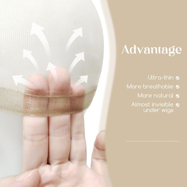 Peruukkihattu pitsiperuukeille, peruukkihattu pitämään peruukin paikallaan, hiusverkko peruukeille, sukkaverkko peruukin valmistukseen, beige, 12 kpl Blonde