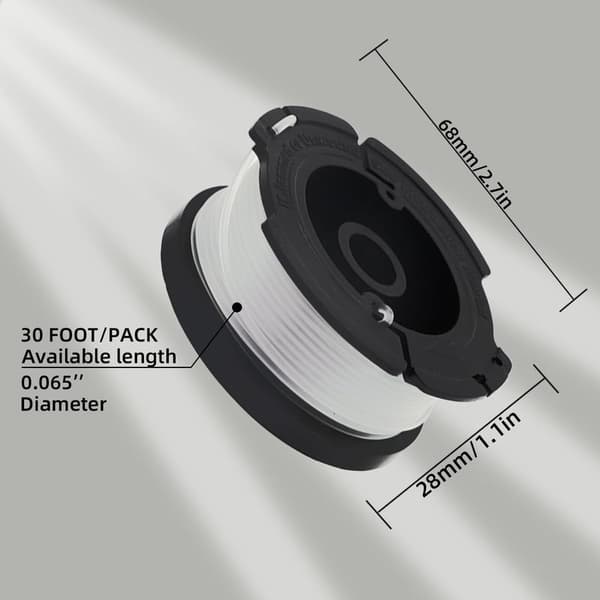 6-pak Erstatningstrimmertråd til Black+Decker STC1820 ST1840 ST5530 ST1823 GLC1823L20-FA-