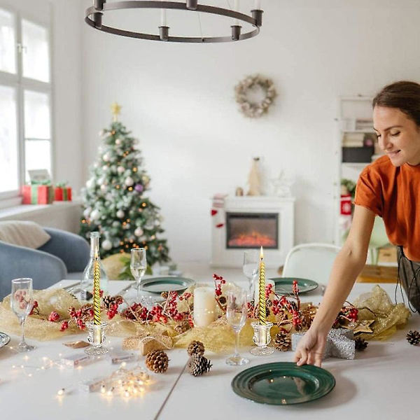 4 st ljushållare set klar ljushållare för rustika bröllopsdekorationer, festtillbehör