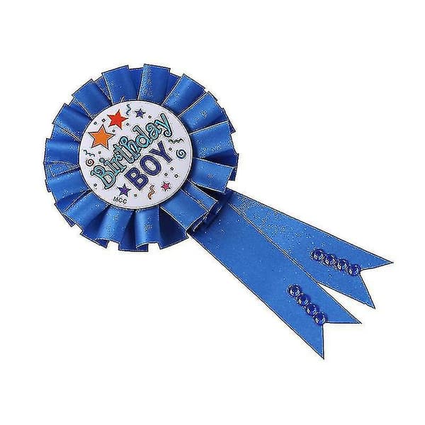 1 stk bursdagsbadge for barn, bursdagsfestdekorasjoner, festutstyr (blå)