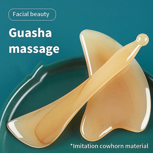 Hudskrapande Resin Gua Sha Massagebräda Guasha Plate Face Eye Spa Massager 1set