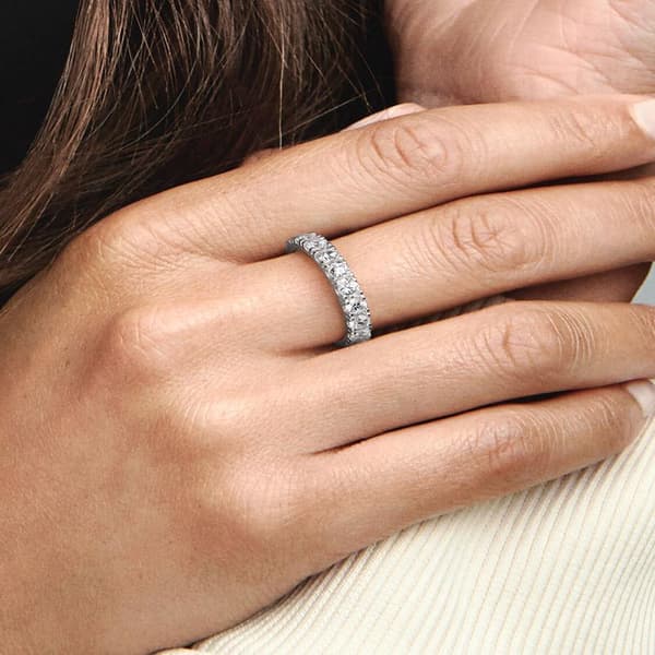 Pandora - Sparkling Row Eternity -sormus - Sterlinghopea Circumference: 52mm