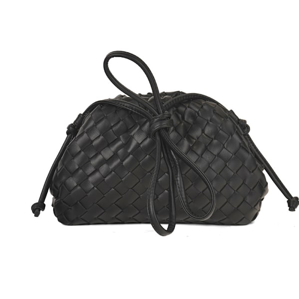 Molnrygsæk 2024 ny stil taske dame ko læder krøllet dumpling taske dame håndtaske skuldertaske MJ51 sort sort black black 22*9*14cm