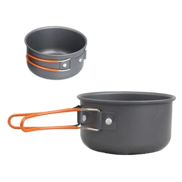 Stormkøkken med brænder Orange (kniv, gaffel, ske + minikogeplade)