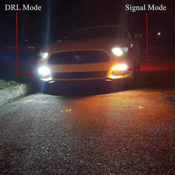 T25 3457 3157 Switchback Led Blinklys Dual Color 6000k Hvit/gul Gul 12v 4157nak 3457ak 4057 3057 3757ak 5702ak 4157ak Ekstremt Super
