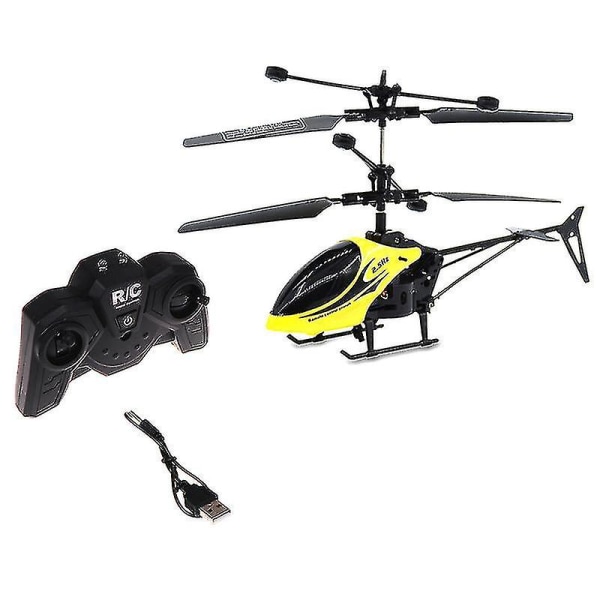 Rc Helikopter Mini Rc Drone med Gyro Crash Resistant Rc Legetøj til drenge børn gave Yellow