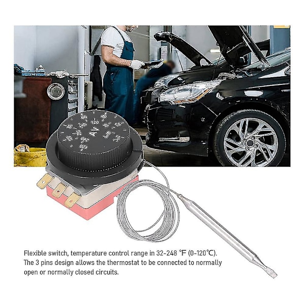Justerbar Elektrisk Radiator Køleventilator Termostatstyringsswitch, switch 3 Pins Design Temperat