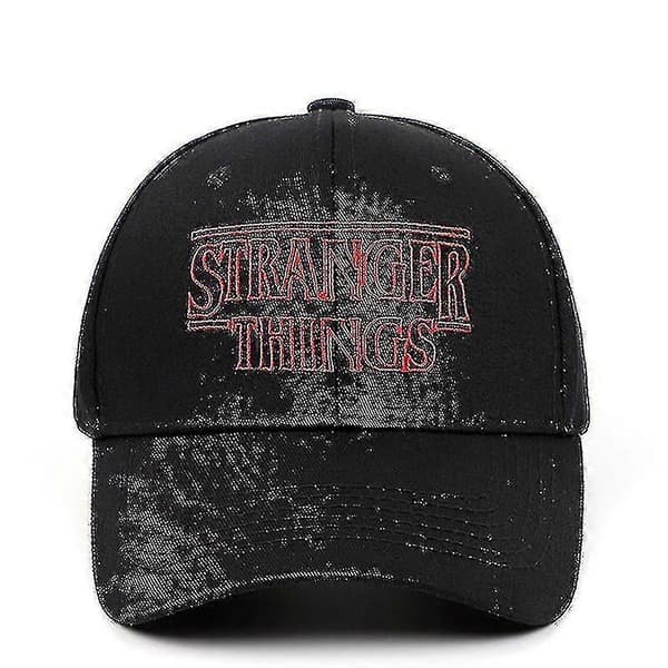 Stranger Things Baseball Cap Stranger Things Monogrammi Kirjailtu Ulkoilu Urheilu Lippis - väri: musta