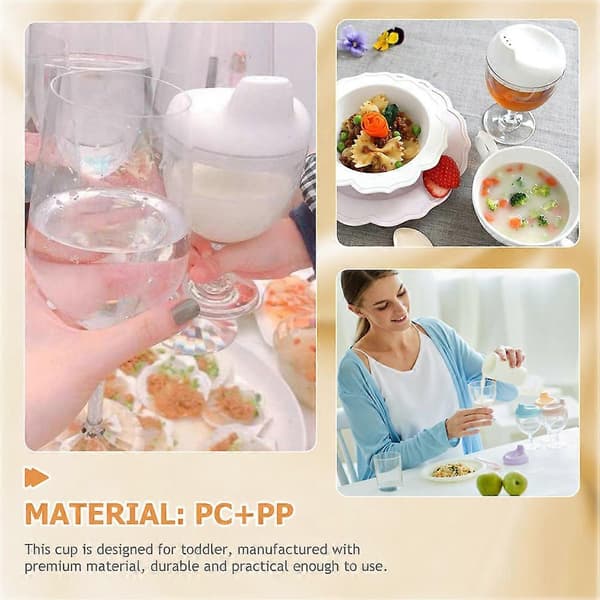 Vinglas Sippy Cup Spillfri Barn Drickskoppar Plast Sippy Cup med Lock 150ML