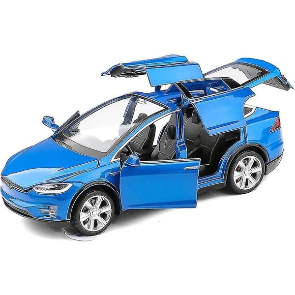 Bil med lys og musik tilbagetræksbil, legetøjsbil til børn til 4-12 år, drengegave (blå)
