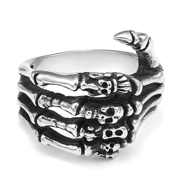 Vintage Skeleton Skull Palm Form Ring För Kvinnor Mäns Hip Hop Metal Rock 7