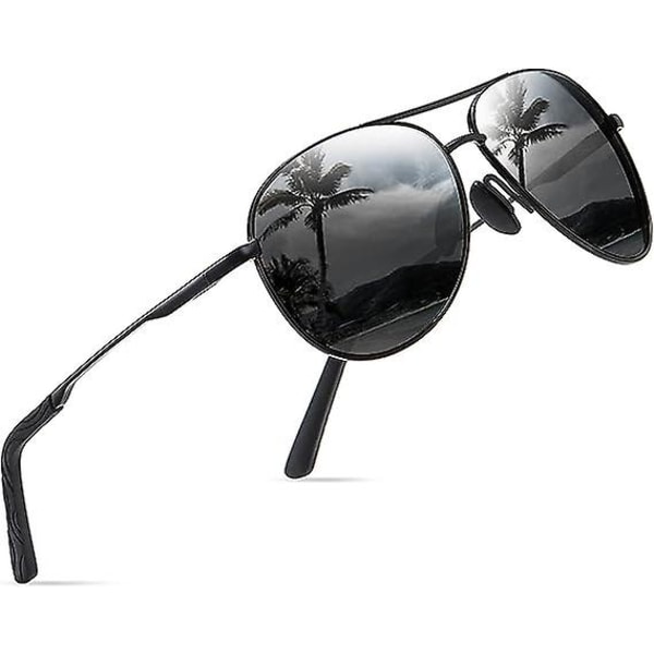 Polariserte solbriller - Aviator solbriller unisex Uv400 solbriller sorte solbriller unisex