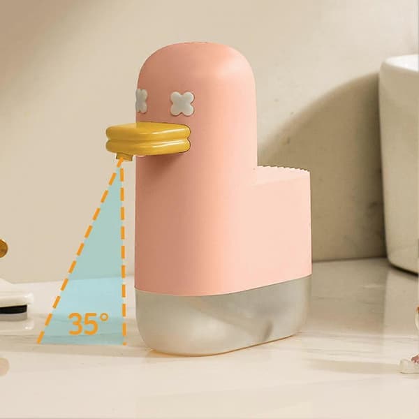 Automatisk sæbedispenser, USB genopladelig, skumsæbedispenser, berøringsfri sensor, børnevaskemaskine Yellow