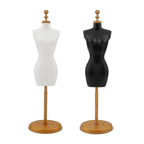 Kvinde Mannequin Torso, 2 stk Kjole Form Manikin Body Med Base Stand Til Syning Dressmakers Kjole Smykker Display, Sort/hvid, (blandet stil)