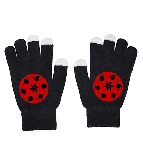Anime Naruto Tema Stickade Alla Fingrar Termiska Vantar Barn Pojkar Flickor Vinter Varma Pekskärm Vantar Gåvor A