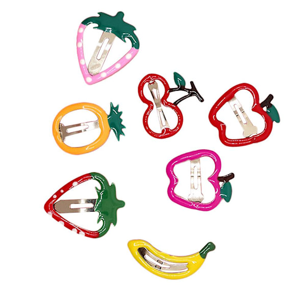 14 kpl hedelmän muotoisia hiuspinnejä lapsille ja tytöille (punainen omena + vaaleanpunainen omena + banaani + keltainen ananas + punainen kirsikka) As Shown