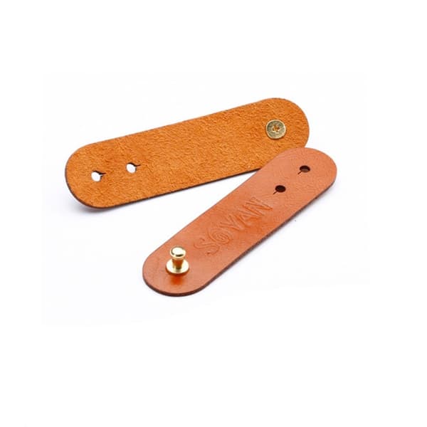 SOYAN 3-PACK Kabelholder i PU-Lær Brun size 7