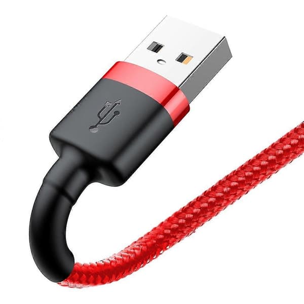 Slidstærkt fleksibelt kabel USB-kabel Iphone Iphone Lightning QC3.0 2.4A 0.5M rød