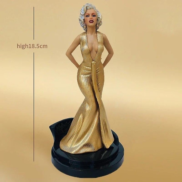 Marilyn Monroe Statue Med Sokkel Sexet Kjole Dukke Ornament Hjem Desktop Samling Figurer Fødselsdag Kage Dekoration Julegave