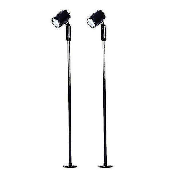 2 kpl Led Ac100v-265v 3w Näyttelykaappi Korutiski Valonheitin 215mm Korkea Lämmin Valkoinen Valo(musta)