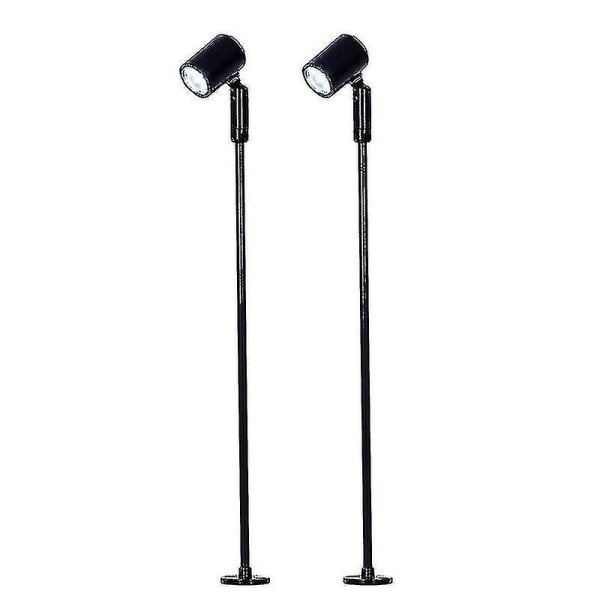 2 stk. Led Ac100v-265v 3w Udstillingskabels Smykke Disk Spotlys 215mm Høj Varm Hvidt Lys (sort)