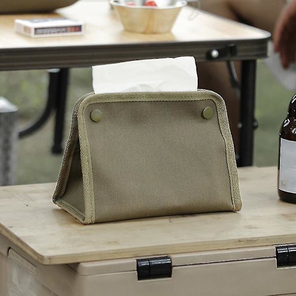 Canvas servettbehållare hållbar tryckknappdesign stor kapacitet hopfällbar bärbar ansiktsvävnad z5808