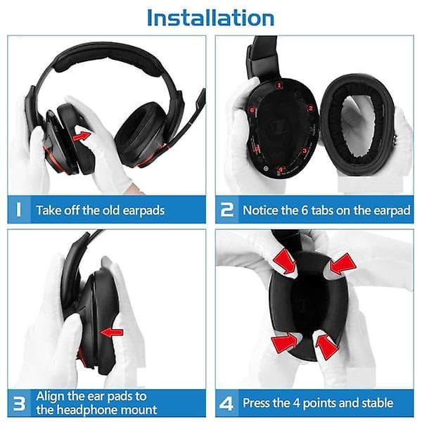 Ørepude til Sennheiser GSP 600/500 Sort 1 Par