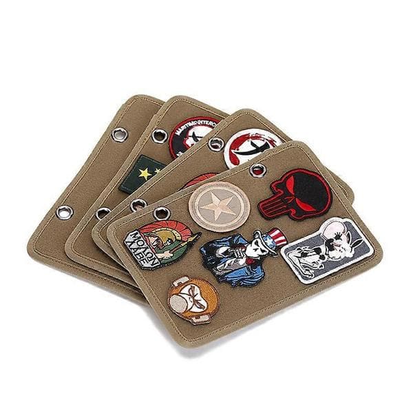 Patch Display Holder Panel Flip- Page Patch Book Patches Binder Organizer for Military Hook and Loop Emblems, 1 sett D- khaki