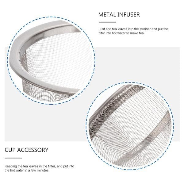 8 stk. tefiltre i rustfrit stål, metalinfuser, robust te-si