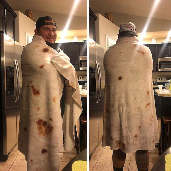 Burrito filt, Nyhet Taco filt, Familjepresent till vänner, Mjuk Flanell Tagg filt