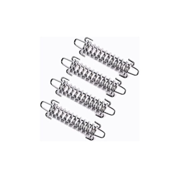 4 stycken skuggsegel fjädrar, skuggsegel spännfjäder, skuggsegel spännfjäder, campingtält spännfjäder, ståltält fjäder repspänne (silver)