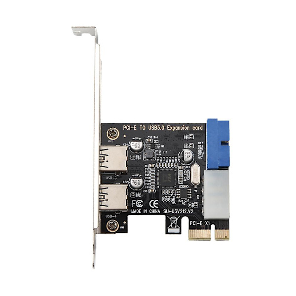 PCI-E til USB 3.0 Udvidelseskort 19-Pin Konverter Ekstern 2 Port USB 3.0 Dobbelt USB 3.0 Grænseflade Til PC Desktop