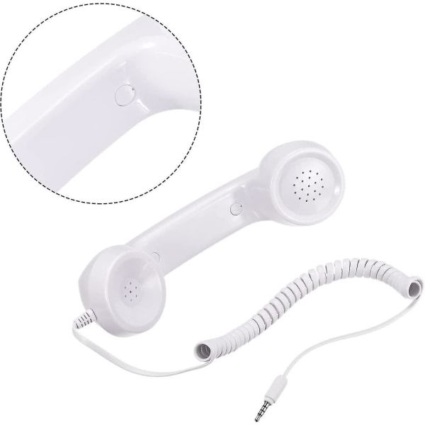 3,5 mm Retro telefonlur Telefonmottagare för mikrofonhögtalare Smidig rosa White