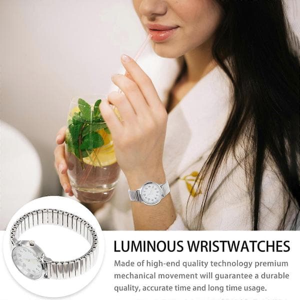 Sølv Quartz Ur til Tidsvisning 1 Stk Stilfulde Lysende Armbåndsure