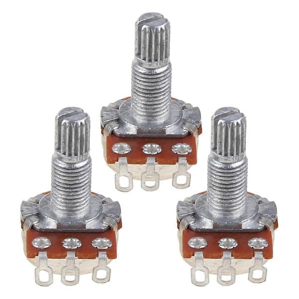 3st B250k Potentiometer Splined Pot Elgitarr Bas Effekt Förstärkare Ton Volym