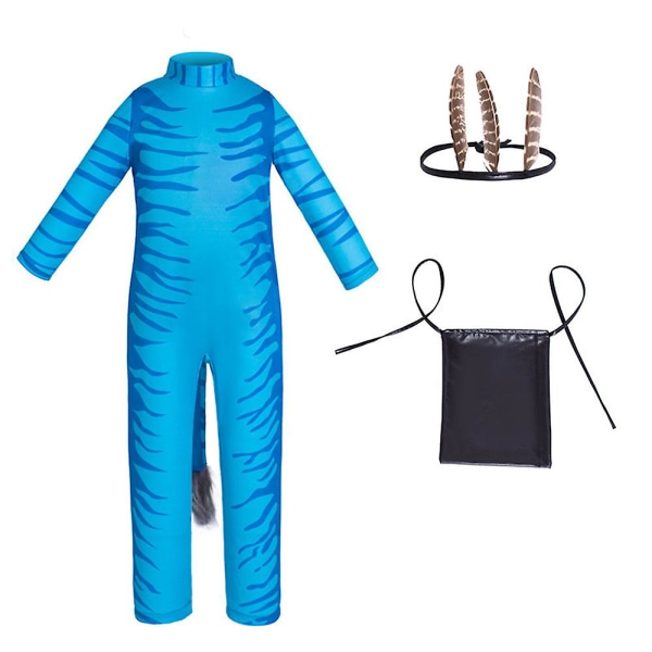 3-14 år barn tonåringar pojkar flickor Neytiri Te Ckaha Mo'atite Avatar Cosplay Kostym Jumpsuit Halloween Julgåvor 11-14 Years