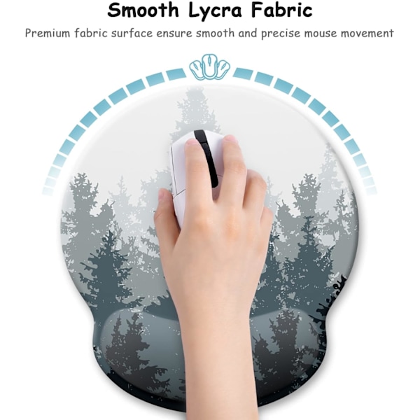 Ergonominen hiirimatto rannetuella, Forest Memory Foam rannetuki hiirimatot, kipua lievittävä hiirimatto pelaamiseen ja työhön Miehet Naiset