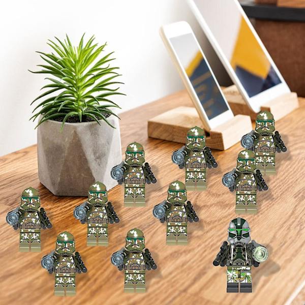 11 stk/sett Star Wars Minifigures Byggeklosser Leker 1,77 tommer Samleobjekt Space Wars Mandalorian Clone Trooper Actionfigurer