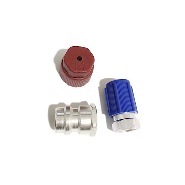 R12 till R134A AC Retrofit-adapterkit, R12 R22 till R134A Hög/Låg Anslutningsport Retrofit 1/4 till 7/16\"-20 UNF Konverteringsadapter