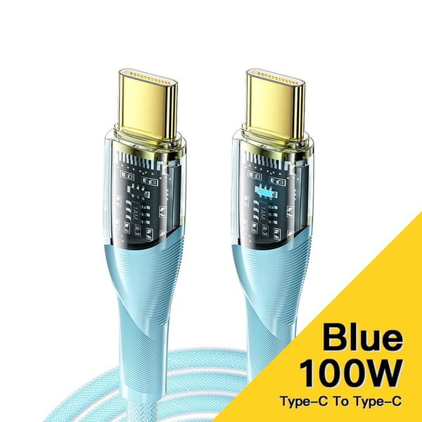 ESSAGER 1m 100W PD USB-C till USB-C Kabel Blå size 40