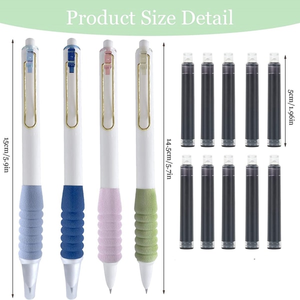 Udtrækkelige kuglepenne, Pen Udtrækkelig Pen til skole og kontor, Cloud Grip Brush Genopfyldelig blød pen 450 ml