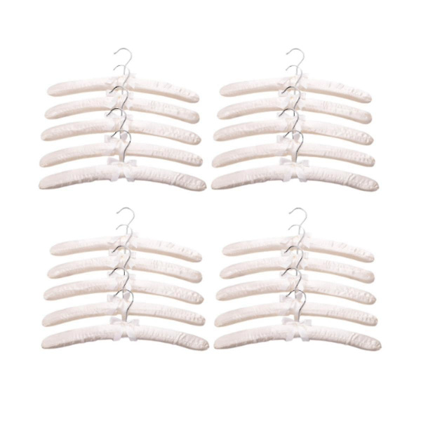 20 stk Satin-polstrede Hengere for Delikate Brudekjoler Silkehengere med Rustfri Svingbar Krom