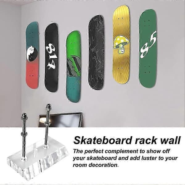 Skateboard Hängare 2ST Väggfäste Deck Rack för Skateboards Deck Display och Förvaring