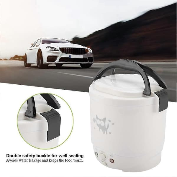 Mini riskoker bil bærbar reise riskoker non-stick multifunksjonell riskoker elektrisk kok White