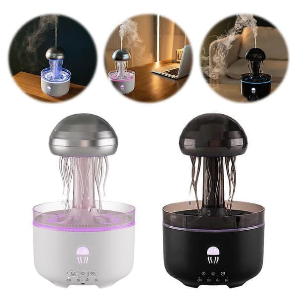 Manet Aromaterapi Diffuser - 320ml 3 i 1 Luftfuktare med Nattlampa Black EU