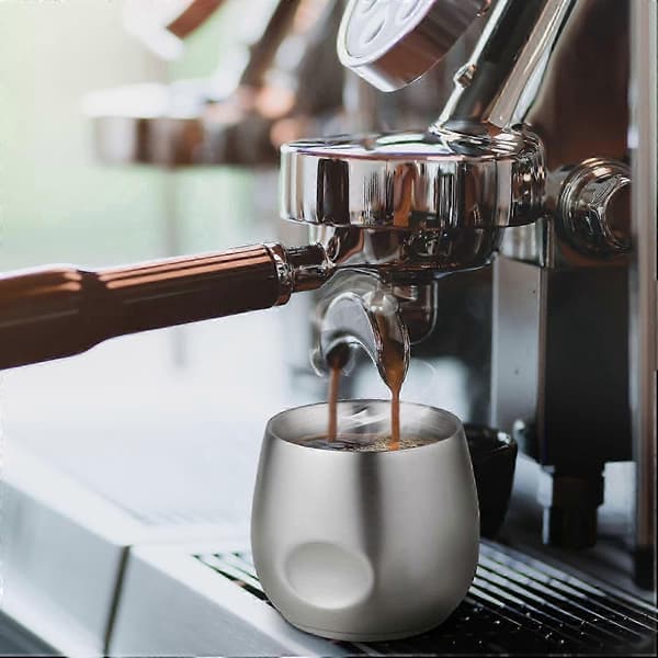 200 ml dobbeltvægget isoleret espressokopsæt i rustfrit stål, sæt med 2 - ideel herregave med brudsikkert design