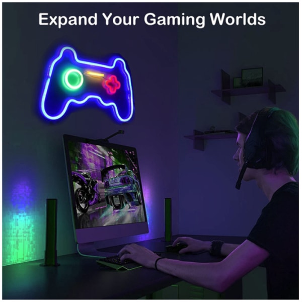 Spillform Neon-skilt LED Vegg Neon Lys Kul Natt Skilt USB Pow