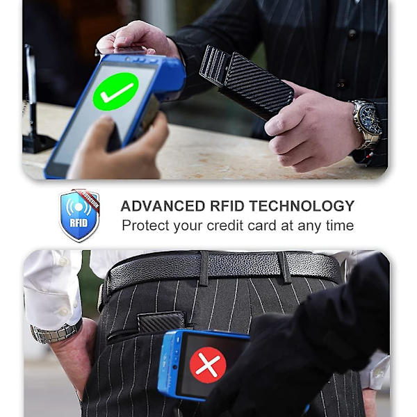 1 st plånbok för män Slim Wallet RFID Blocking Money Clip Wallets för män, Minimalistisk plånbok för män