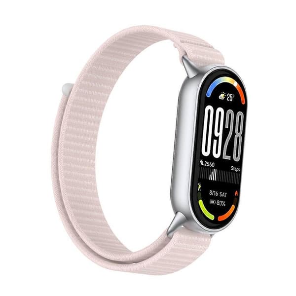 Håndledsrem kompatibel med Xiaomi Smart Band 10 / 9 / 8 Magic Tape Nylon Loop Urrem Pink