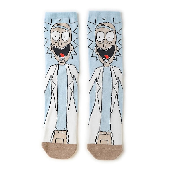 Unisex Herre/Dame Jule-Anime Rick And Morty Bomuldsstrømper Sjove Tegneserie Nyhed Casual Strømper Julegave A